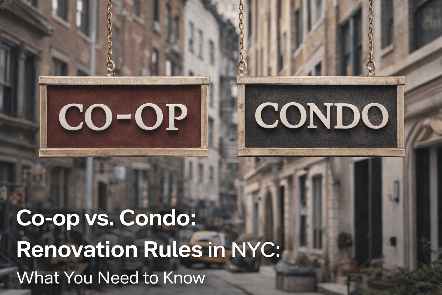 Co-op vs. Condo signs in NYC