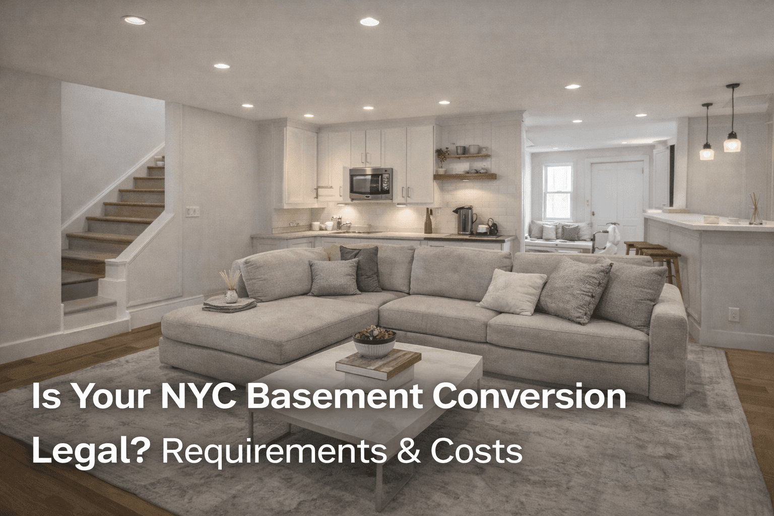 Modern NYC basement conversion design